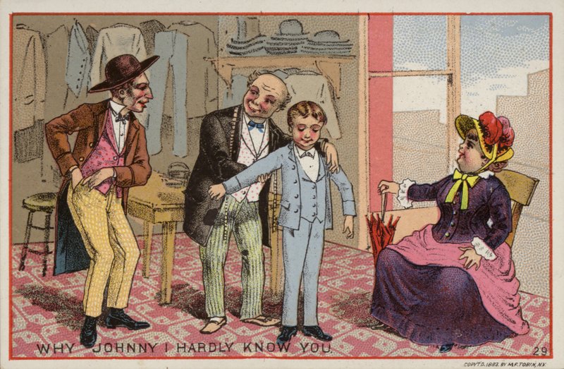 Tailor Measuring Boy for Suit by American School