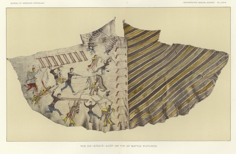 The Do-Giagya-Guat or Tipi of Battle Pictures by American School