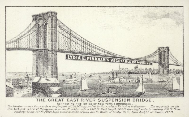 The Great East River Suspension Bridge, New York by American School