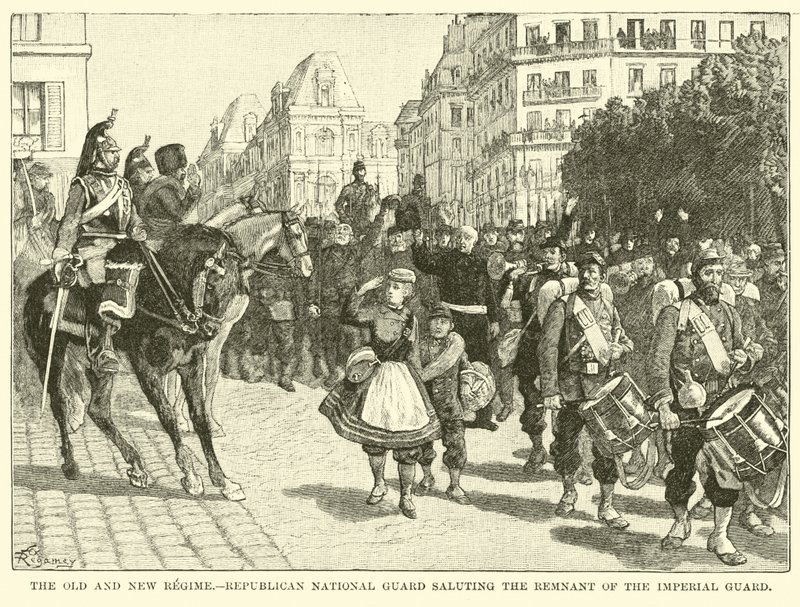 The Old and New Regime, Republican National Guard saluting the remnant of the Imperial Guard by American School