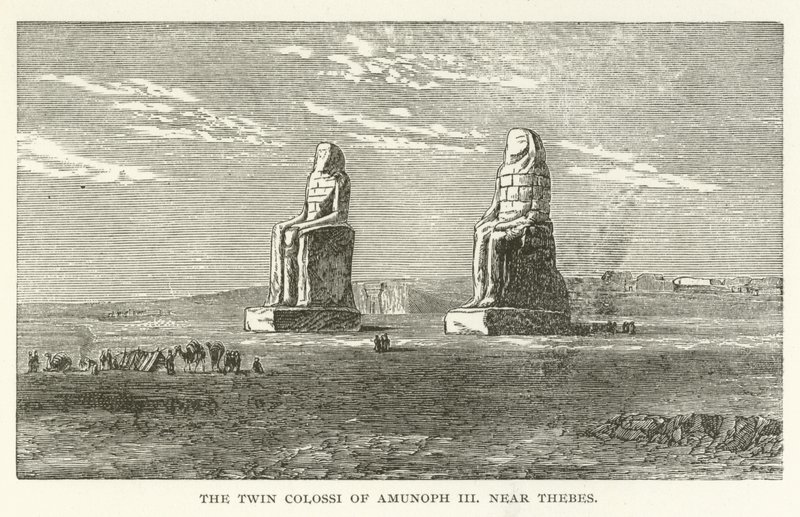 The Twin Colossi of Amenhotep III near Thebes by American School