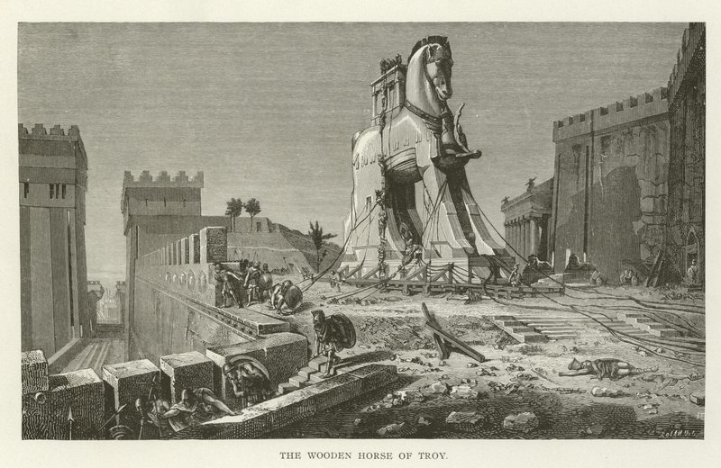 The Wooden Horse of Troy by American School