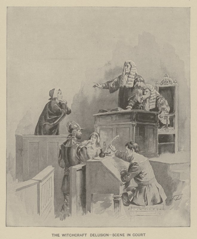 The Witchcraft Delusion - Scene in Court by American School