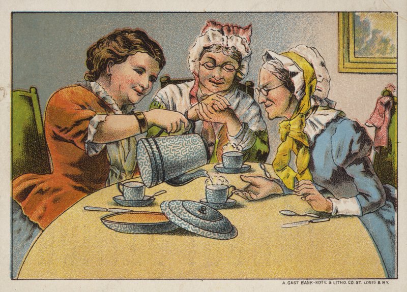 Three Women Enjoying Tea by American School