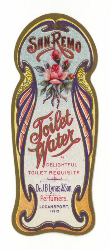 Toilet Water Label, San Remo by American School