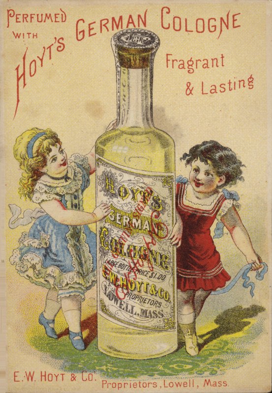 Two Girls Standing with Perfume Bottle by American School