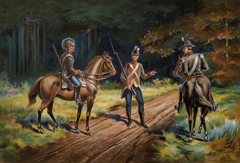 US Army, Commissioned Officer and Private of Cavalry by American School