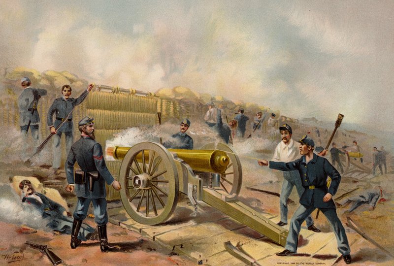 US Army, Siege and Barbette Guns, Fort Haskell by American School
