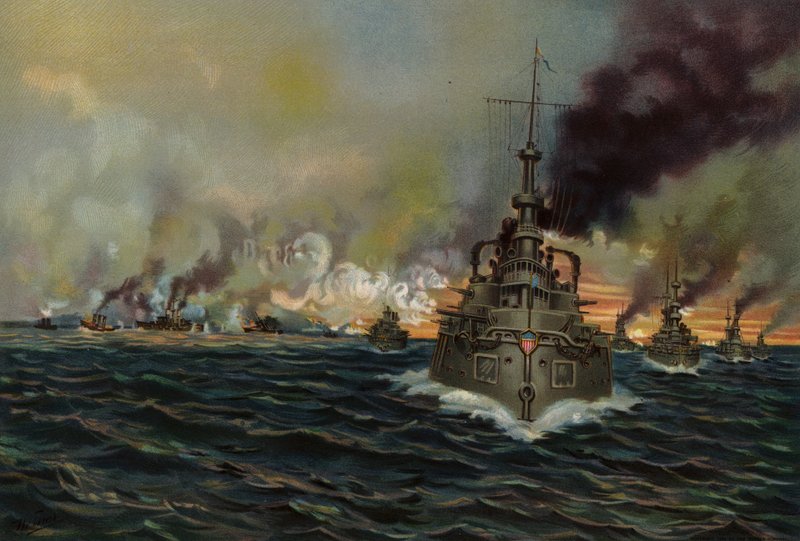 US Navy, naval battle of Santiago, 3 July 1898 by American School