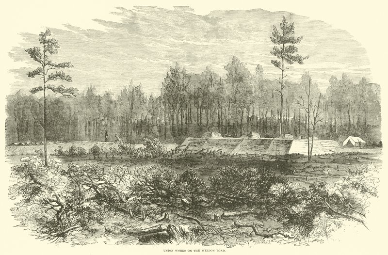 Union Works on the Weldon Road, August 1864 by American School