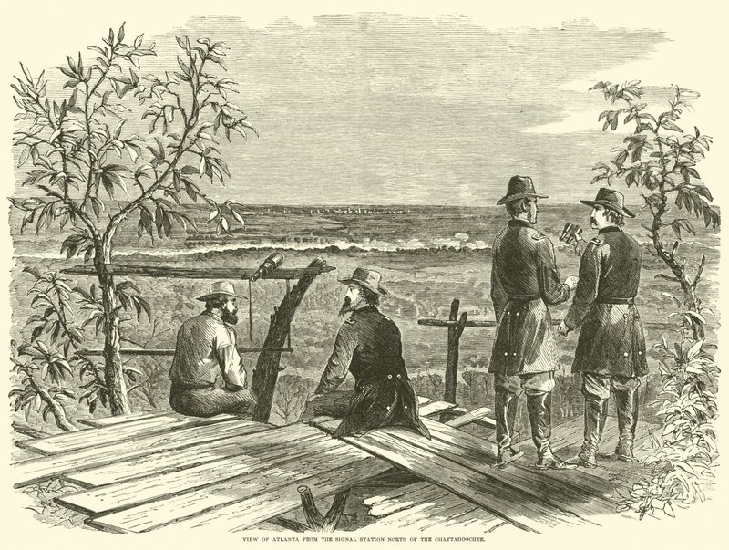 View of Atlanta from the Signal Station North of the Chattahoochee, July 1864 by American School