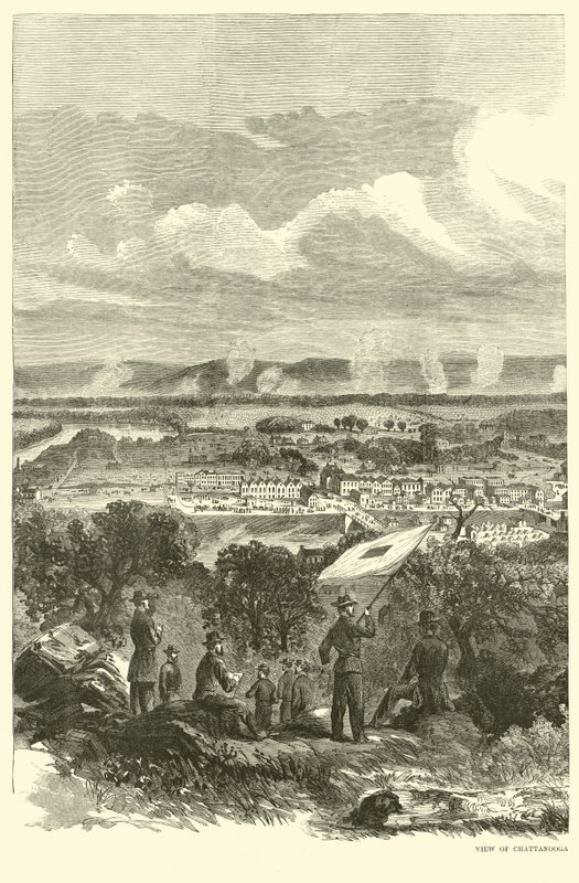 View of Chattanooga and the Federal Encampment, November 1863 by American School