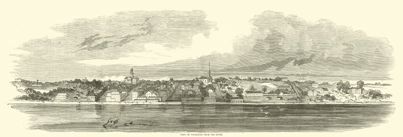 View of Vicksburg from the river, June 1862 by American School