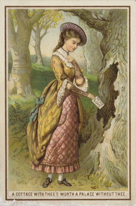 Woman delivering love letter by American School