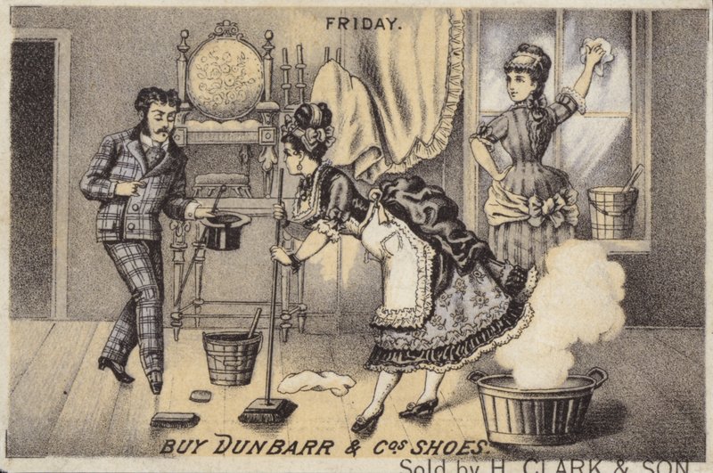 Women Cleaning and Mopping by American School