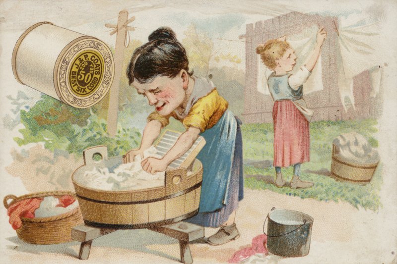 Women Washing Clothes in the Garden by American School
