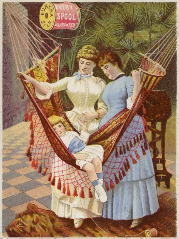 Young Girl in Hammock by American School