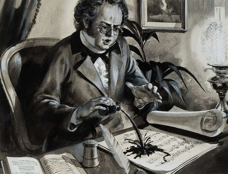 Portrait of Franz Schubert by Andrew Howat