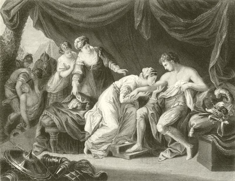 Poison Sucked from the Wound of Prince Edward by His Consort Eleanor by Angelica Kauffmann