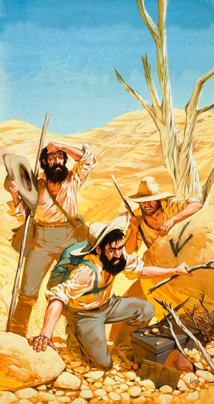 Australian gold prospectors by Angus McBride