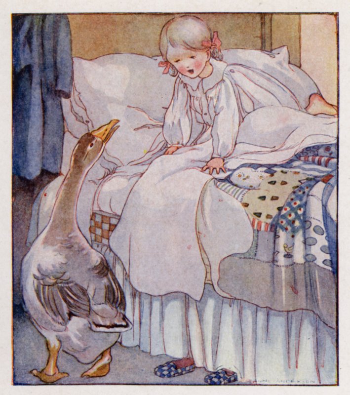 Nursery rhyme: Goosey, Goosey Gander by Anne (after) Anderson