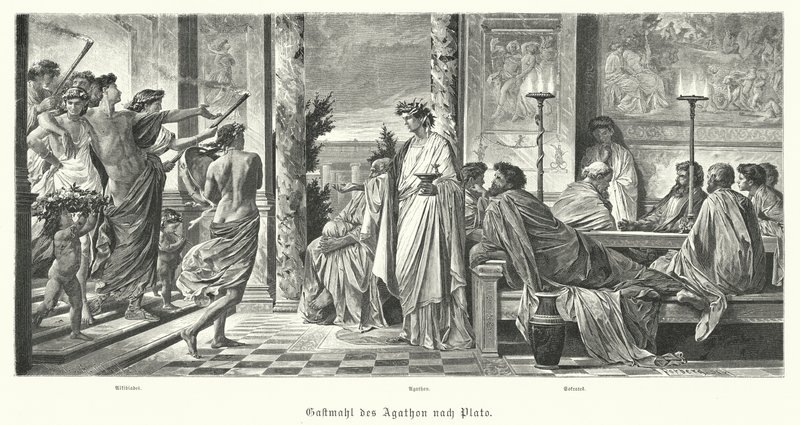 Banquet of Agathon and Plato, Ancient Greece by Anselm Feuerbach