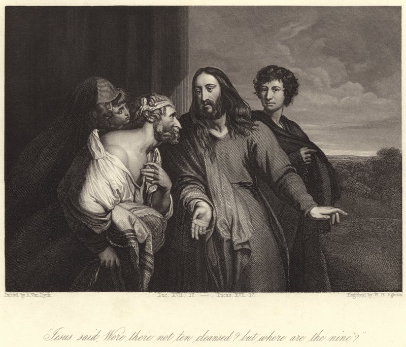 Jesus said, were there not ten cleansed? but where are the nine? by Anthony van (after) Dyck