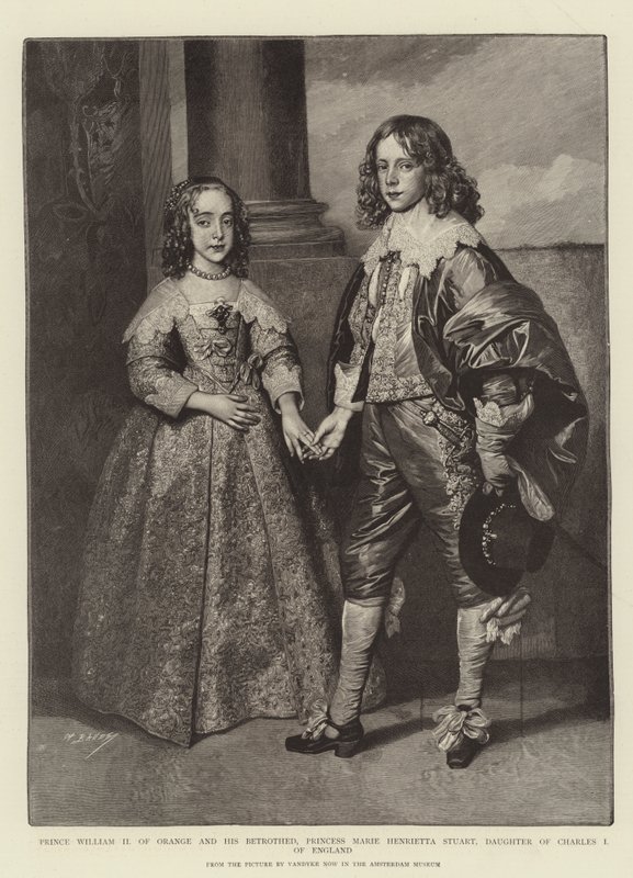 Prince William II of Orange and his Betrothed, Princess Marie Henrietta Stuart, Daughter of Charles I of England by Anthony van Dyck