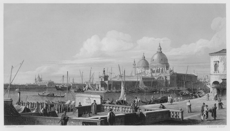 The Dogana, Venice, from the picture in the Royal Collection by Antonio (after) Canaletto