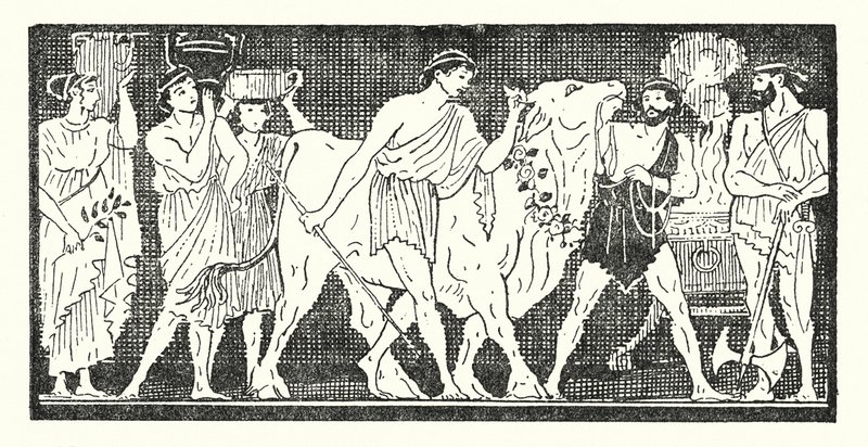 Nestor and His Companions Leading a Heifer to be Sacrificed by Armand Joseph Bonamy