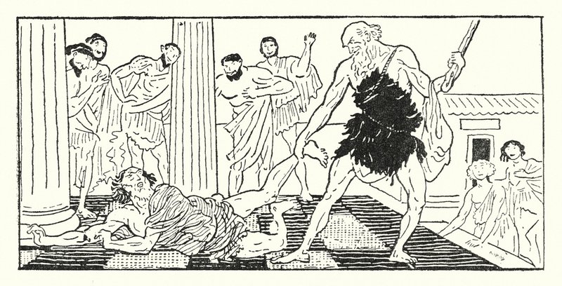 Odysseus Dragging Irus Out of the Hall by Armand Joseph Bonamy