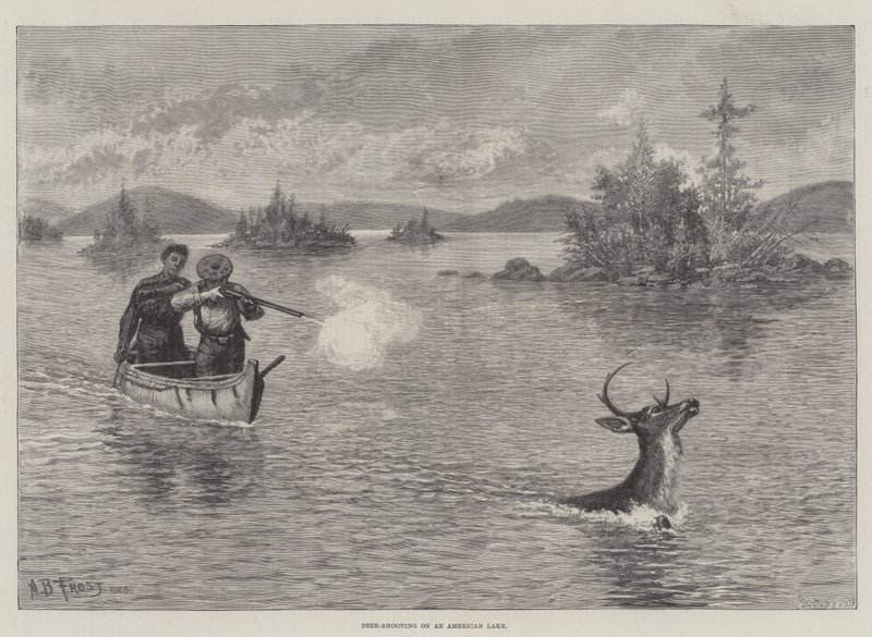 Deer-Shooting on an American Lake by Arthur Burdett Frost