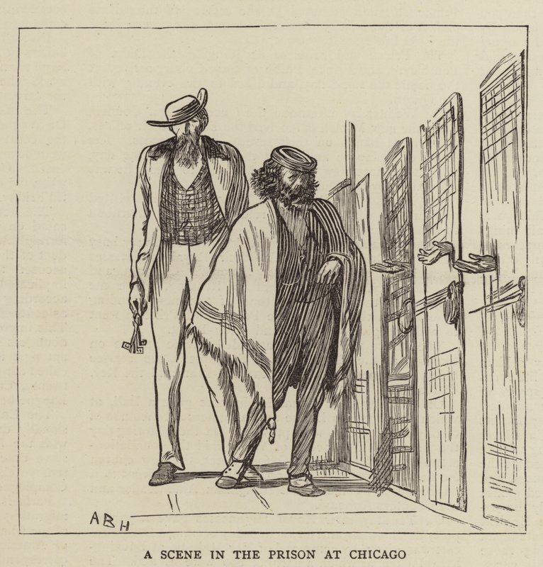 A Scene in the Prison at Chicago by Arthur Boyd Houghton