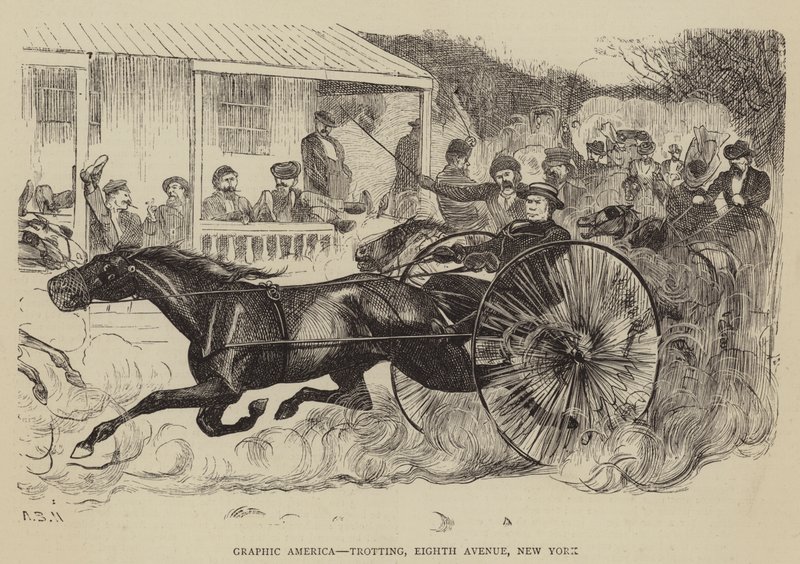 Graphic America, Trotting, Eighth Avenue, New York by Arthur Boyd Houghton