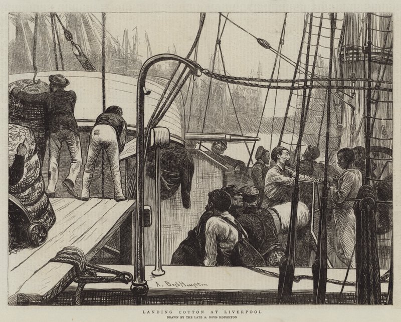Landing Cotton at Liverpool by Arthur Boyd Houghton
