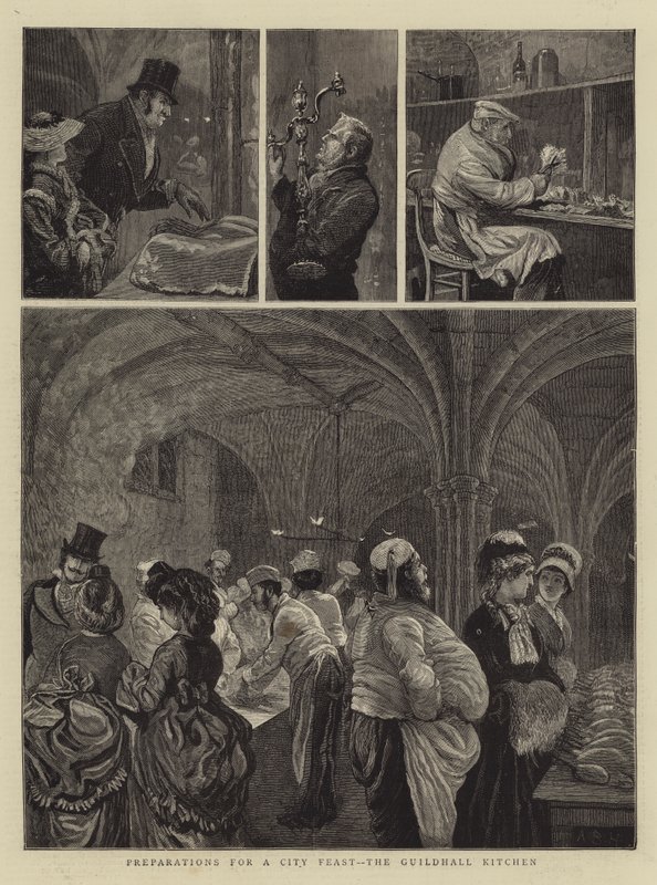 Preparations for a City Feast, the Guildhall Kitchen by Arthur Boyd Houghton