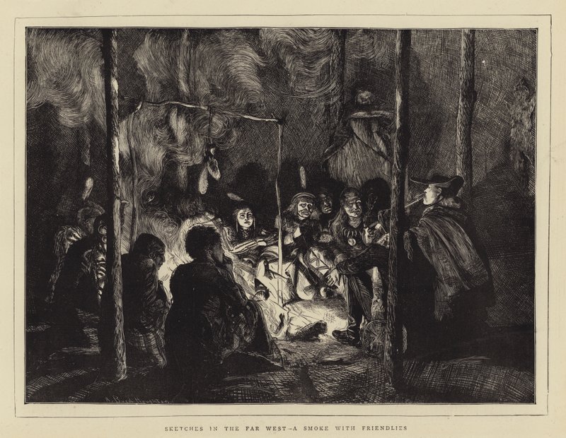 Sketches in the Far West, a Smoke with Friendlies by Arthur Boyd Houghton