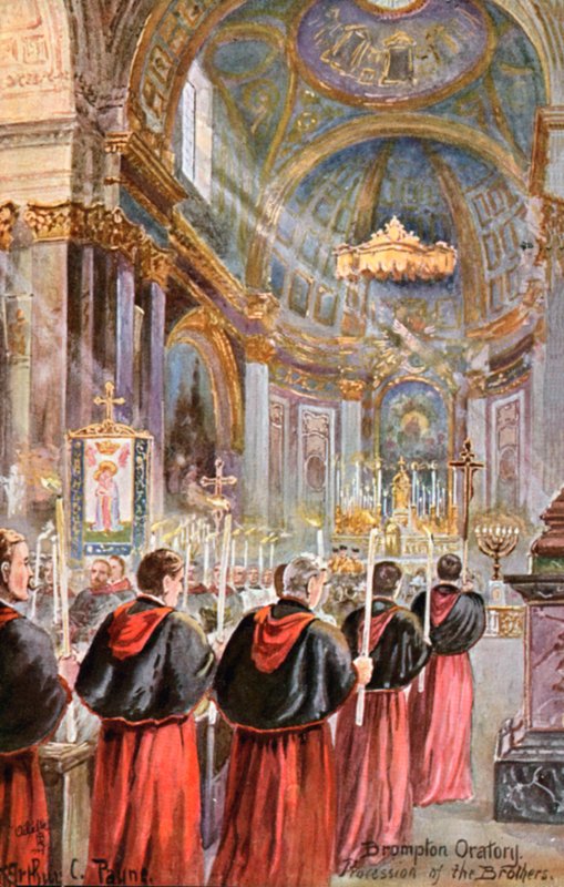 Procession at Brompton Oratory, London by Arthur Charles (after) Payne
