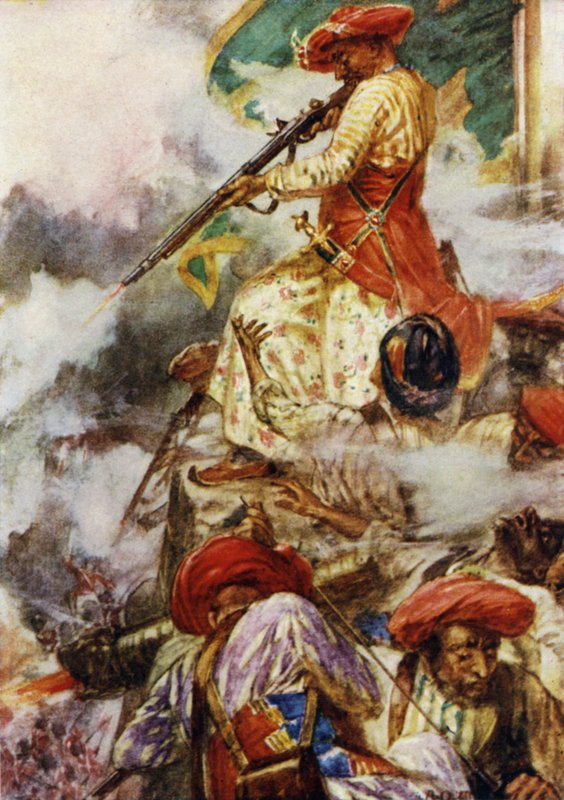 Tipu Himself Stood Firing Coolly at His Advancing Foes by Arthur David McCormick