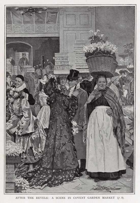 After the Revels - A Scene in Covent Garden Market by Arthur Herbert Buckland