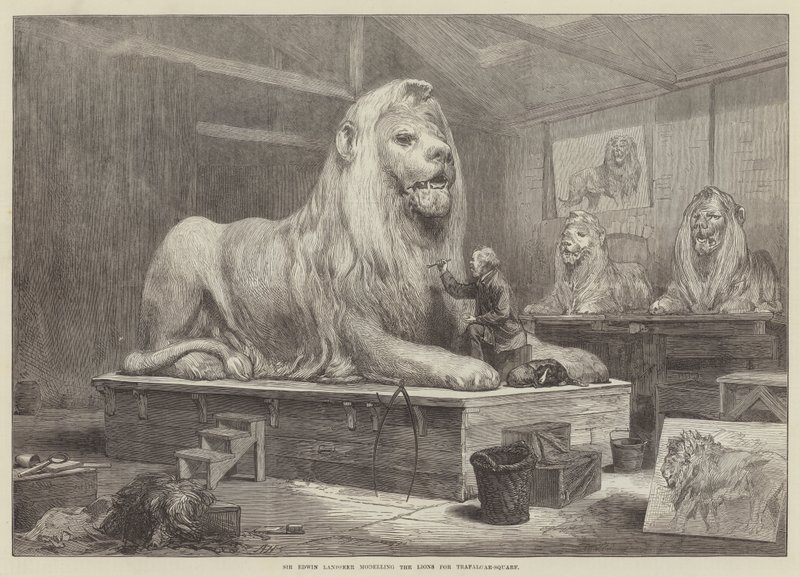 Sir Edwin Landseer Modelling the Lions for Trafalgar-Square by Arthur Hopkins