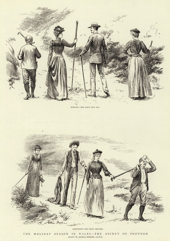 The Holiday Season in Wales, the Ascent of Snowdon by Arthur Hopkins