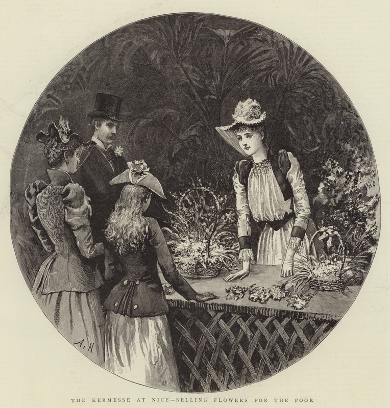 The Kermesse at Nice, Selling Flowers for the Poor by Arthur Hopkins