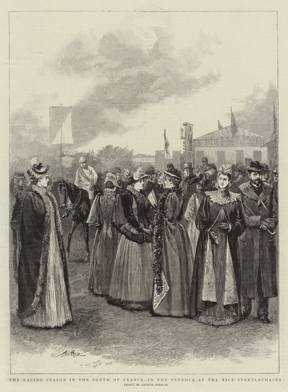The Racing Season in the South of France, in the Paddock at the Nice Steeplechases by Arthur Hopkins