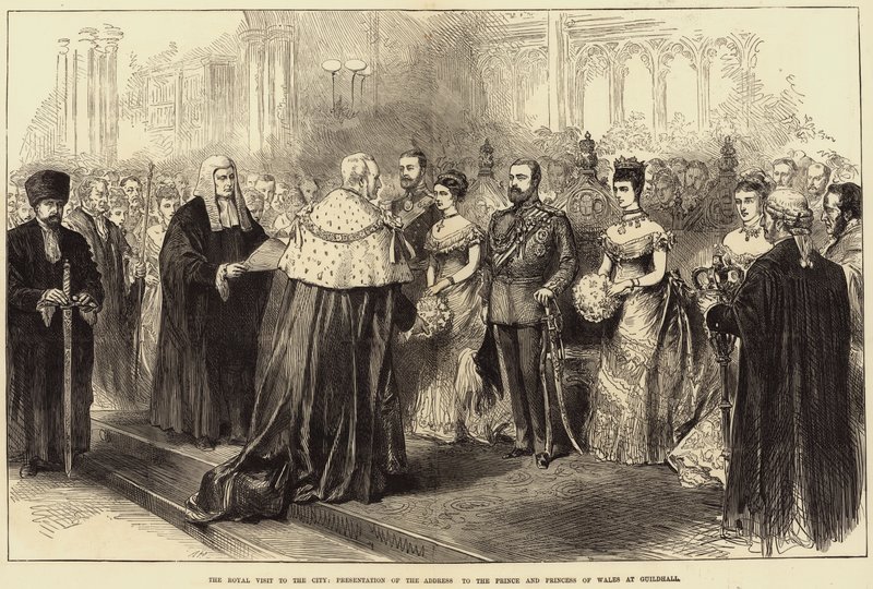 The Royal Visit to the City, Presentation of the Address to the Prince and Princess of Wales at Guildhall by Arthur Hopkins