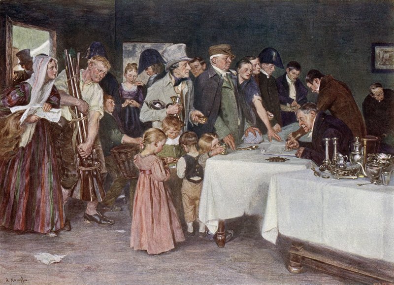 The people of Prussia donating their possessions to help fund a new war against Napoleon by Arthur Kampf