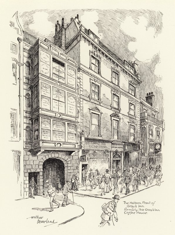 The Holborn Front of Gray’s Inn, formerly The Gray’s Inn Coffee House by Arthur Moreland
