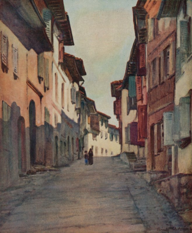 Basque Country: Street in Old Town, St Jean-Pied-de-Port by Arthur Romilly Fedden