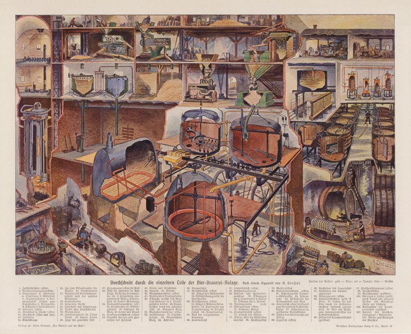 Cross Section of a Brewery by August (after) Dressel