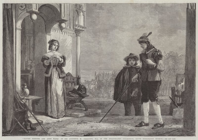 Master Slender and Anne Page by Augustus Wall Callcott